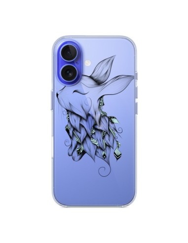 Coque iPhone 16 Lapin Transparente - LouJah