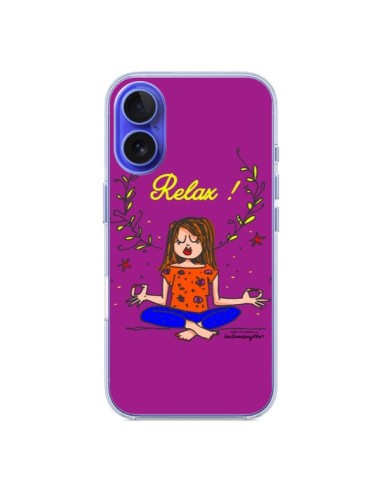 Coque iPhone 16 Fille Relax Zen Yoga - Leellouebrigitte