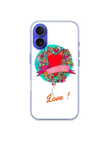 Coque iPhone 16 Love Happy Life - Leellouebrigitte