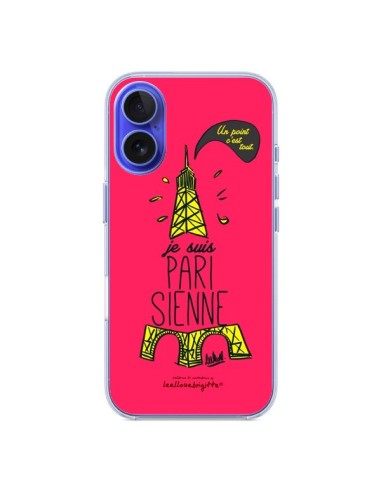 Coque iPhone 16 Je suis Parisienne La Tour Eiffel Rose - Leellouebrigitte