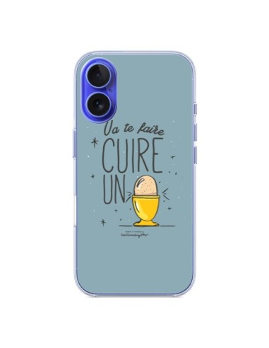 Coque iPhone 16 Va te faire cuir un oeuf gris - Leellouebrigitte