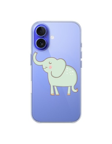 Coque iPhone 16 Elephant Elefant Animal Coeur Love  Transparente - Petit Griffin