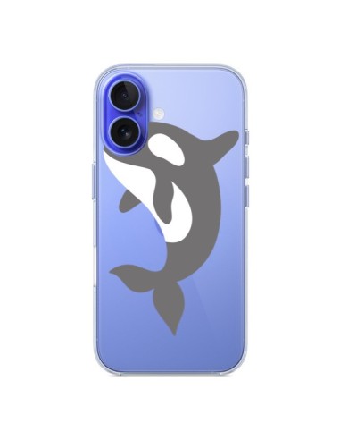 Coque iPhone 16 Orque Orca Ocean Transparente - Petit Griffin