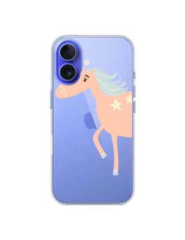 Coque iPhone 16 Licorne Unicorn Rose Transparente - Petit Griffin