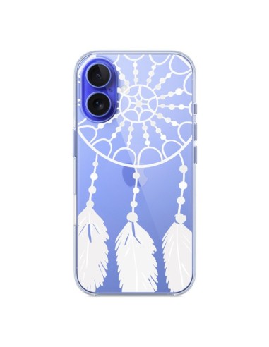 Coque iPhone 16 Attrape Rêves Blanc Dreamcatcher Transparente - Petit Griffin