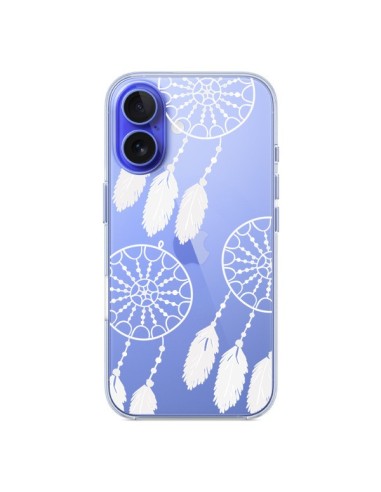 Coque iPhone 16 Attrape Rêves Blanc Dreamcatcher Triple Transparente - Petit Griffin