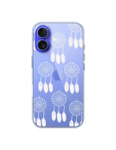 Coque iPhone 16 Attrape Rêves Blanc Dreamcatcher Mini Transparente - Petit Griffin