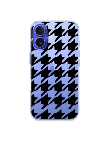 Cover iPhone 16 Vichy Gros Carre Nero Trasparente - Petit Griffin