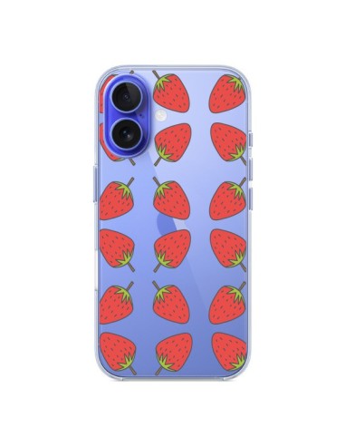 Coque iPhone 16 Fraise Fruit Strawberry Transparente - Petit Griffin