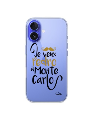 Cover iPhone 16 Je veux Pedro à Monte Carlo Trasparente - Lolo Santo