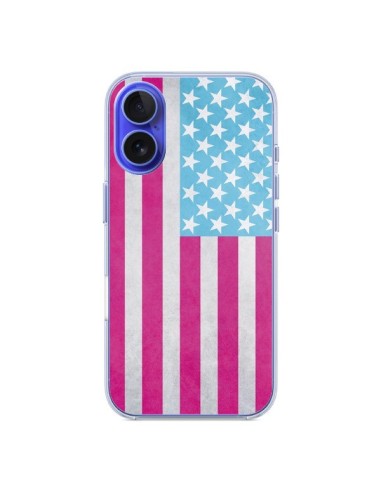 Coque iPhone 16 Drapeau USA Vintage - Mary Nesrala