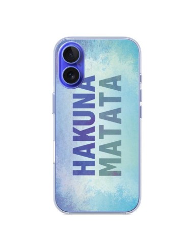 Coque iPhone 16 Hakuna Matata Roi Lion Bleu - Mary Nesrala