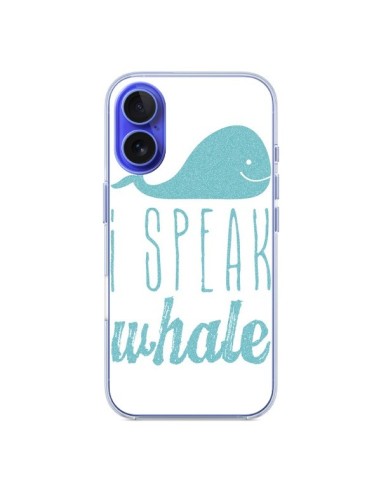 Coque iPhone 16 I Speak Whale Baleine Bleu - Mary Nesrala