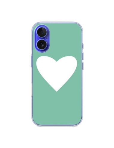 Coque iPhone 16 Coeur Mint Vert - Mary Nesrala