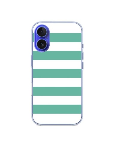 Coque iPhone 16 Bandes Mint Vert - Mary Nesrala