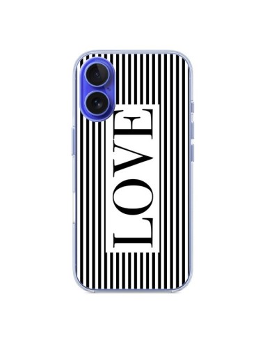 Coque iPhone 16 Love Noir et Blanc - Mary Nesrala