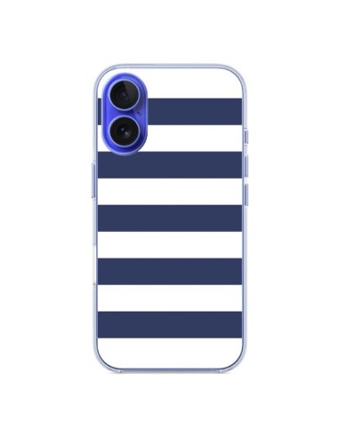 Coque iPhone 16 Bandes Marinières Bleu Blanc Gaultier - Mary Nesrala