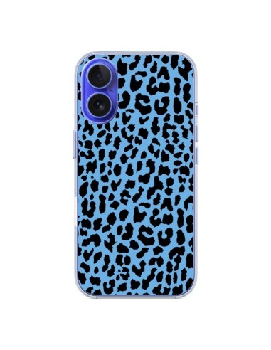 Coque iPhone 16 Leopard Bleu Neon - Mary Nesrala