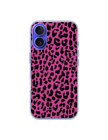 Coque iPhone 16 Leopard Rose Pink Neon - Mary Nesrala