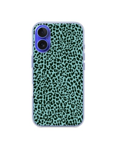 Coque iPhone 16 Leopard Turquoise Neon - Mary Nesrala