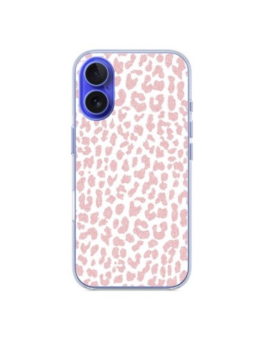 Coque iPhone 16 Leopard Rose Corail - Mary Nesrala