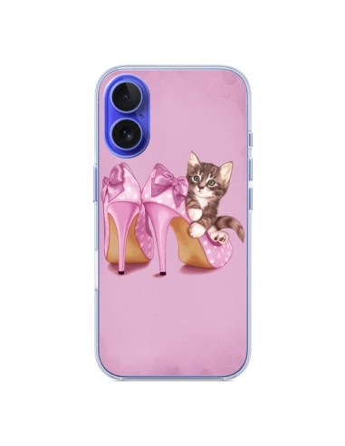 Coque iPhone 16 Chaton Chat Kitten Chaussure Shoes - Maryline Cazenave