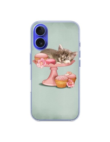 Coque iPhone 16 Chaton Chat Kitten Cookies Cupcake - Maryline Cazenave