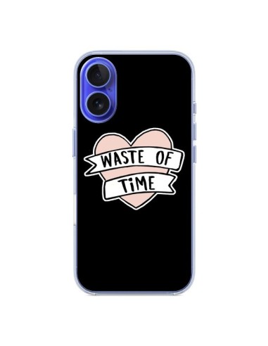 Coque iPhone 16 Waste of Time Coeur - Maryline Cazenave