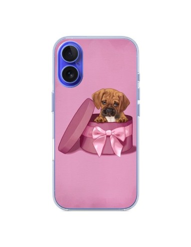 Coque iPhone 16 Chien Dog Boite Noeud Triste - Maryline Cazenave