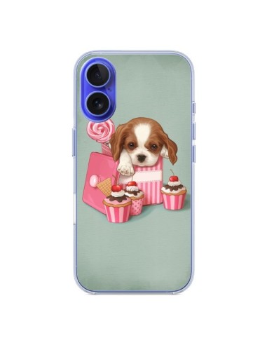 Coque iPhone 16 Chien Dog Cupcake Gateau Boite - Maryline Cazenave