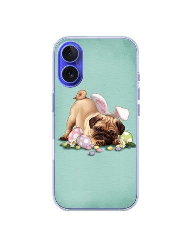 Coque iPhone 16 Chien Dog Rabbit Lapin Pâques Easter - Maryline Cazenave