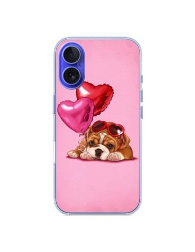 Coque iPhone 16 Chien Dog Lunettes Coeur Ballon - Maryline Cazenave