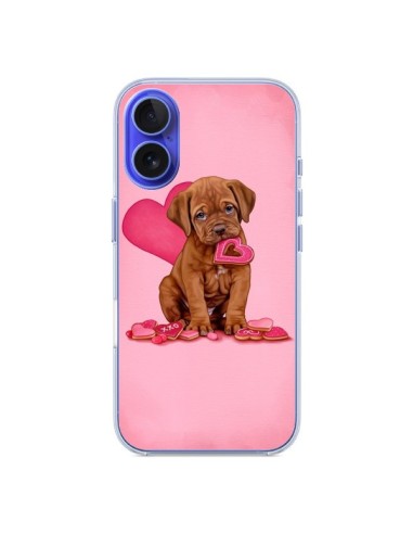 Coque iPhone 16 Chien Dog Gateau Coeur Love - Maryline Cazenave