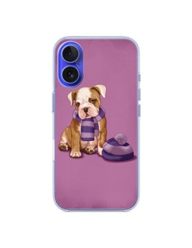 Coque iPhone 16 Chien Dog Echarpe Bonnet Froid Hiver - Maryline Cazenave