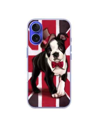 Coque iPhone 16 Chien Dog Anglais UK British Gentleman - Maryline Cazenave