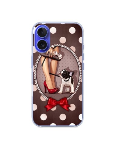 Cover iPhone 16 Lady Jambes Cane Pois Papillon - Maryline Cazenave