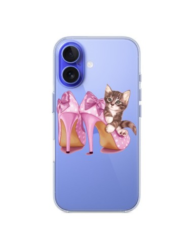 Coque iPhone 16 Chaton Chat Kitten Chaussures Shoes Transparente - Maryline Cazenave