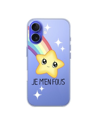 Coque iPhone 16 Etoile Je M'en Fous Transparente - Maryline Cazenave