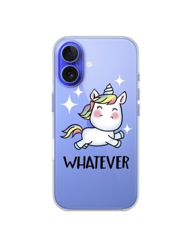 Coque iPhone 16 Licorne Whatever Transparente - Maryline Cazenave