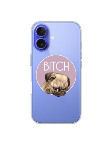 Coque iPhone 16 Bulldog Bitch Transparente - Maryline Cazenave