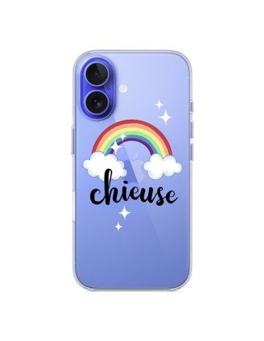 Coque iPhone 16 Chieuse Arc En Ciel Transparente - Maryline Cazenave