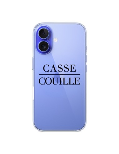 Coque iPhone 16 Casse Couille Transparente - Maryline Cazenave