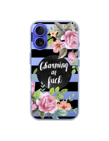 Coque iPhone 16 Charming as Fuck Fleurs Transparente - Maryline Cazenave