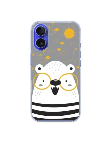 Cover iPhone 16 Orso con occhiali - Maria Jose Da Luz