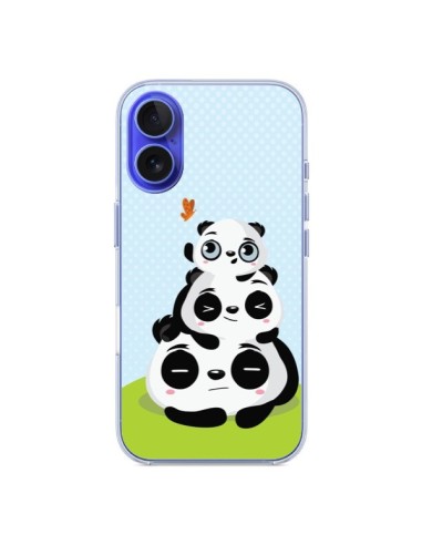 Coque iPhone 16 Panda Famille - Maria Jose Da Luz