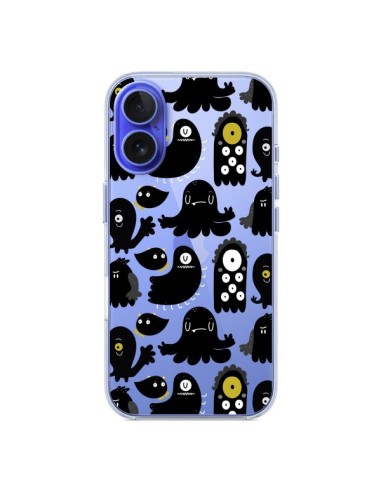 Cover iPhone 16 Monsters Pattern Mostri Trasparente - Maria Jose Da Luz