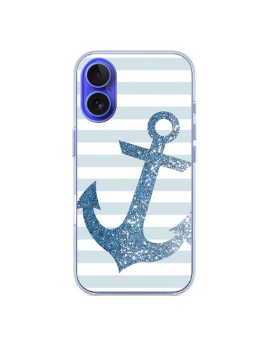 Cover iPhone 16 Ancora Marina Blu - Monica Martinez