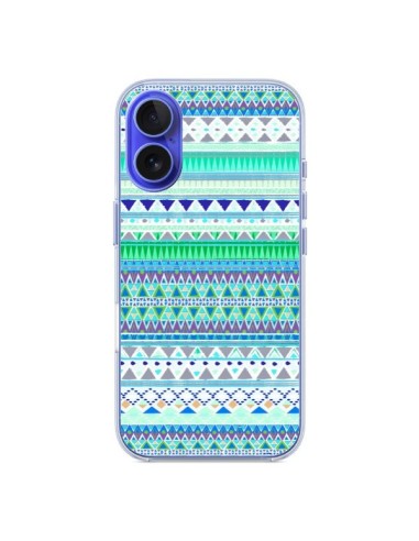 Coque iPhone 16 Chenoa Bleu Azteque - Monica Martinez