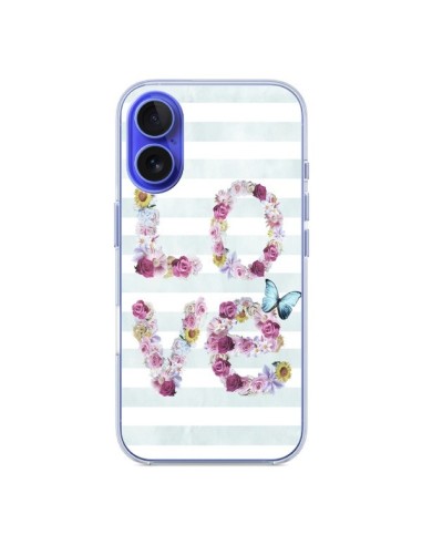 Coque iPhone 16 Love Fleurs Flower - Monica Martinez