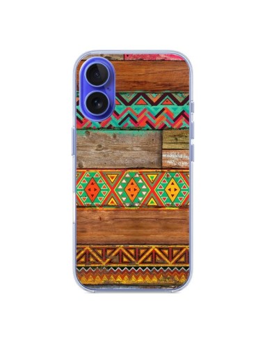 Coque iPhone 16 Indian Wood Bois Azteque - Maximilian San